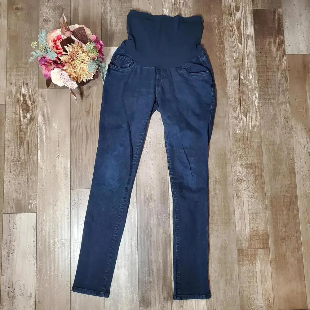 Motherhood Maternity Indigo Blue Women's Dark Wash Maternity Jeans Size Large LM